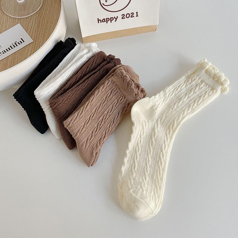 Set 10 Đôi Tất Nữ Phong Cách Lolita Nhiều Màu Xinh Xắn Mẫu Mới Phong Cách Đơn Giản Dễ Thương
