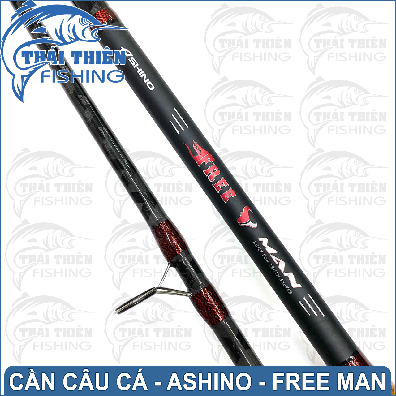 Cần Câu Cá Ashino Free Man Cần 2 Khúc Máy Đứng Phôi Carbon Xoắn Thân Rỗng Cán Gỗ Dòng Mới 2m1, 2m4, 2m7, 3m0