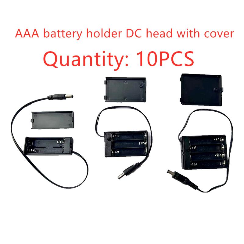 10 CHIẾC Hộp đựng pin dòng AAA có công tắc BẬT/TẮT Nắp đầu DC 2 3 4 Khe cắm giá đỡ pin DIY Màu sắc: 4AAA 10 CÁI