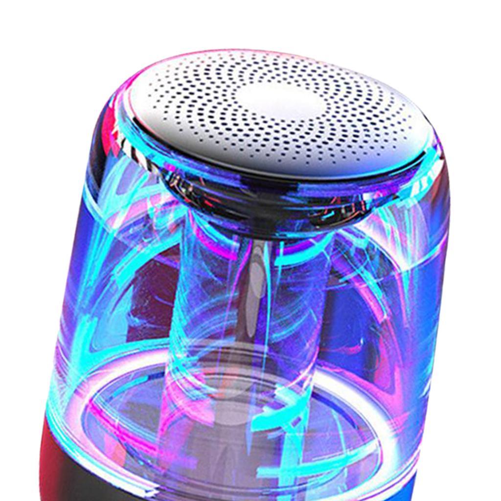 Colorful Light Wireless Speakers Waterproof with Mic Handsfree Bass Black