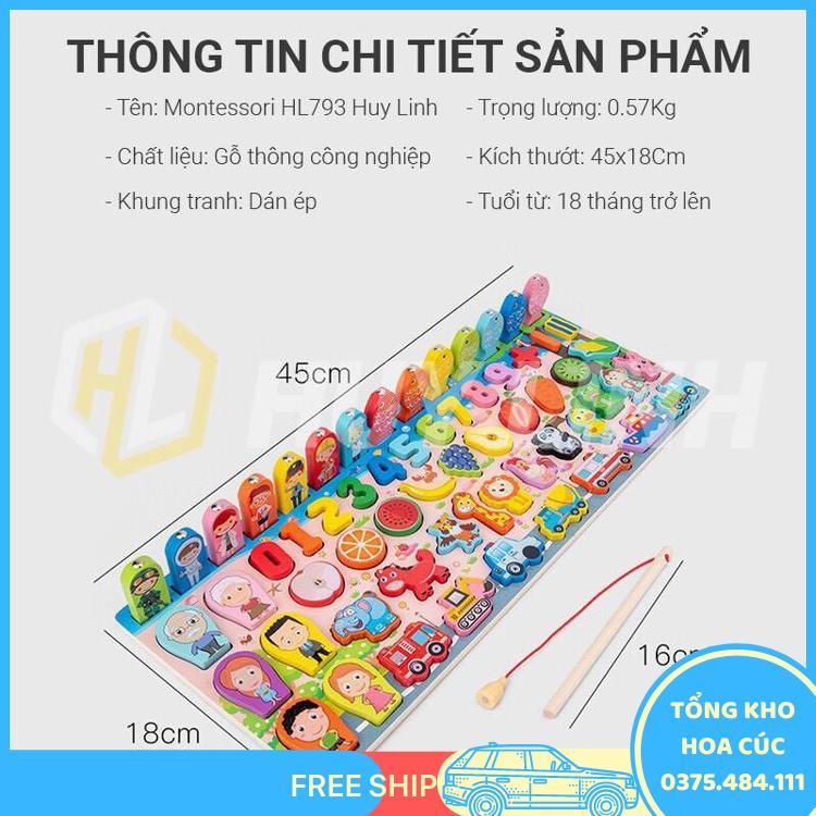 Bộ Đồ Chơi Câu Cá, Ghép Số Bằng Gỗ Cho Bé Montessori 63 Chi Tiết - Bộ Bảng Số Thông Minh Bằng Gỗ Mới Nhất 2020 - Vận Chuyển Miễn Phí Toàn Quốc