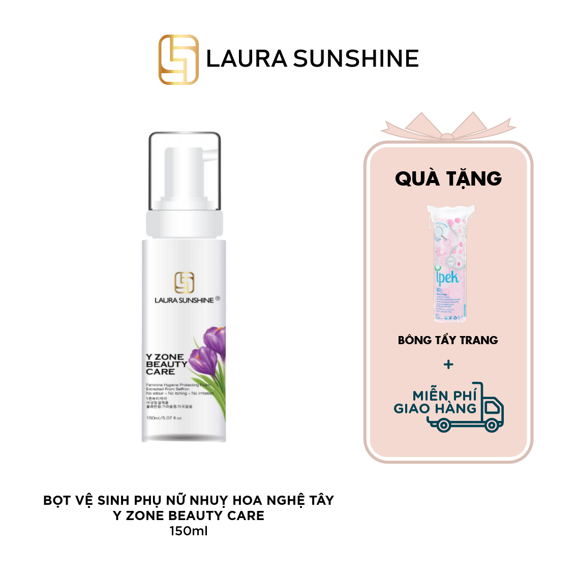 Dung dịch vệ sinh phụ nữ dạng bọt Hàn Quốc 150ml - Zone Beauty Care - Laura Sunshine