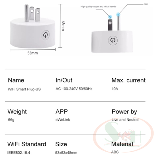 Hẹn giờ wifi Timer Mini Smart Socket 10A 2200W ổ cắm tự động tắt mở thông minh từ xa