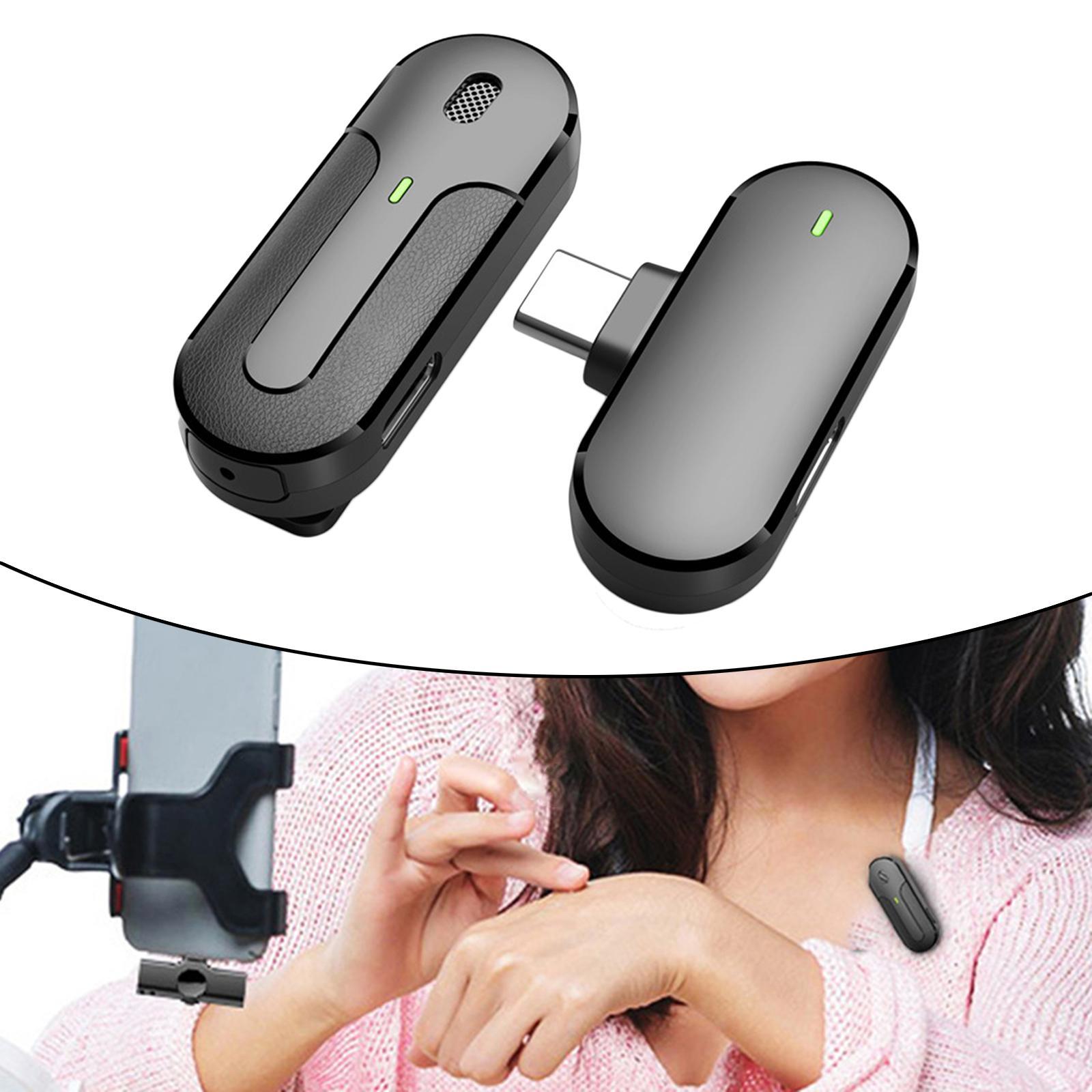 Wireless Lapel Mic Lavalier Microphone USB C with Charging Case Lavalier Lapel Mic