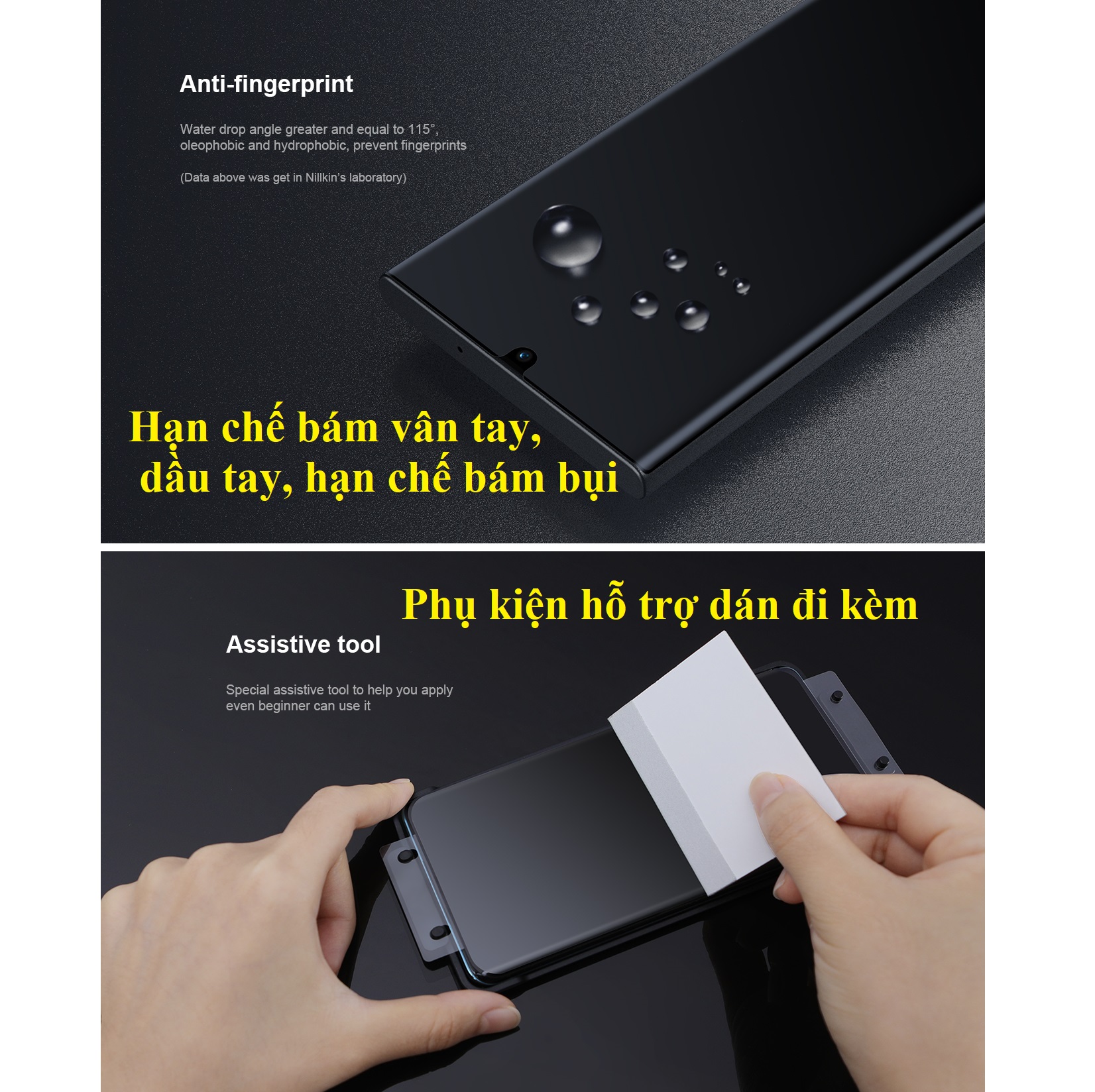 Bộ 2 miếng phim dán dẻo full màn hình viền đen cho S23 Ultra Nillkin curved screen protective film _ Hàng chính hãng