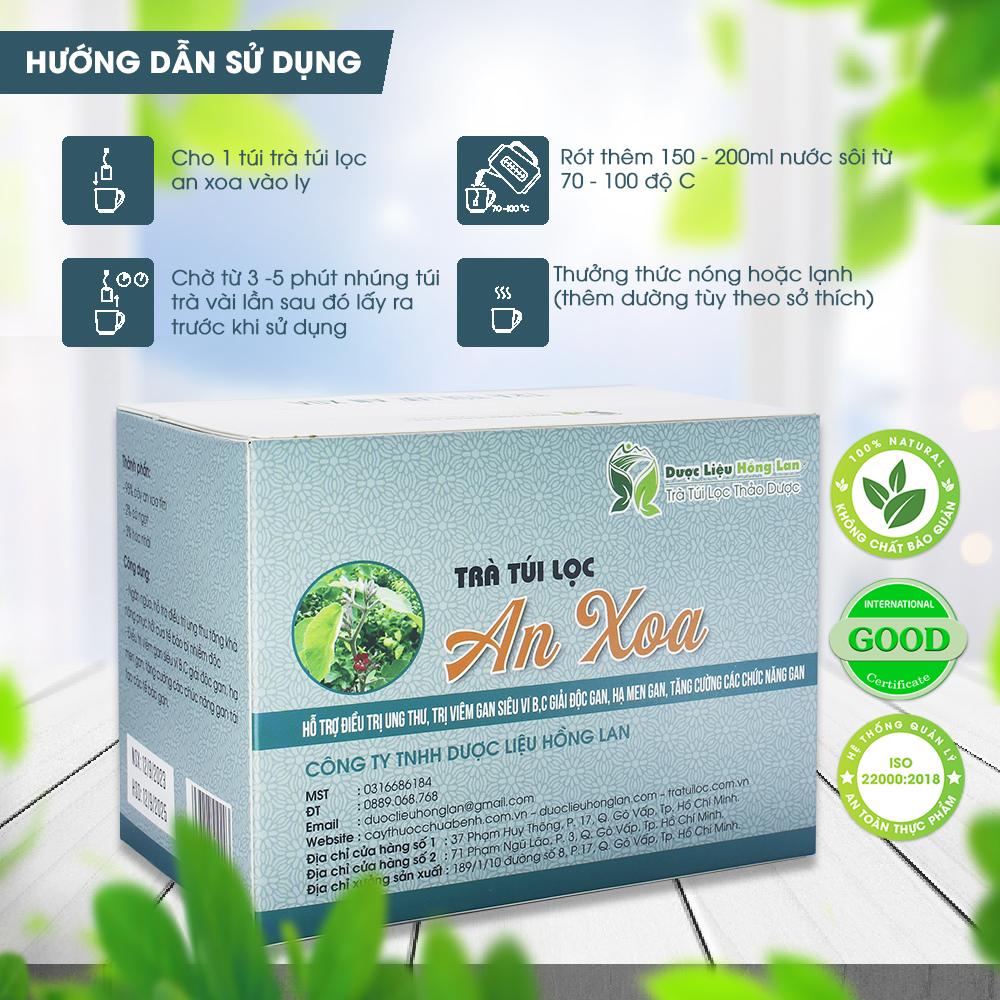 Trà Túi Lọc An Xoa 60g - Công Ty Dược Liệu Hồng Lan