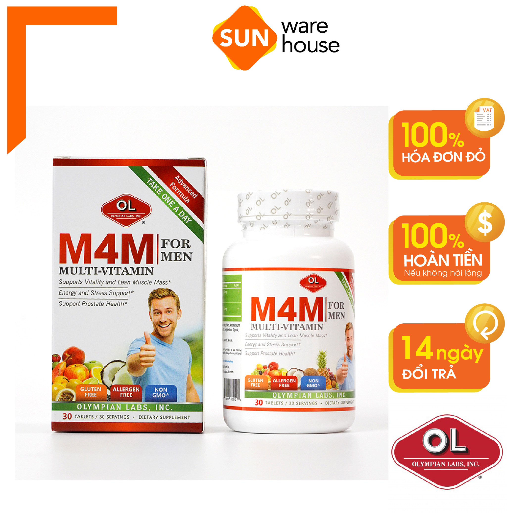 Viên Uống Bổ Sung Khoáng Chất Cho Sức Khoẻ Nam Giới Olympian Labs M4M Multi-Vitamin For Men - Hộp 30 Viên