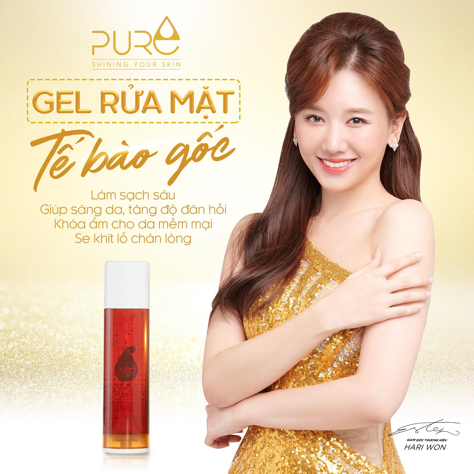 Gel Rửa Mặt Pure - Làm Sạch Sâu, Mềm Mại, Trắng Sáng, Se Khít Chân Lông, Ngăn Ngừa Lão Hóa - Chính Hãng