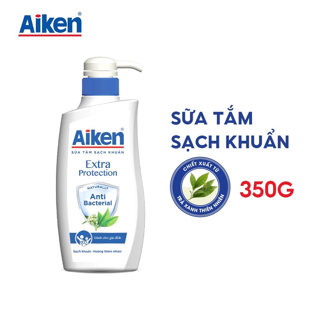 Aiken Sữa Tắm Sạch Khuẩn Chiết Xuất Trà Xanh Thiên Nhiên 350g