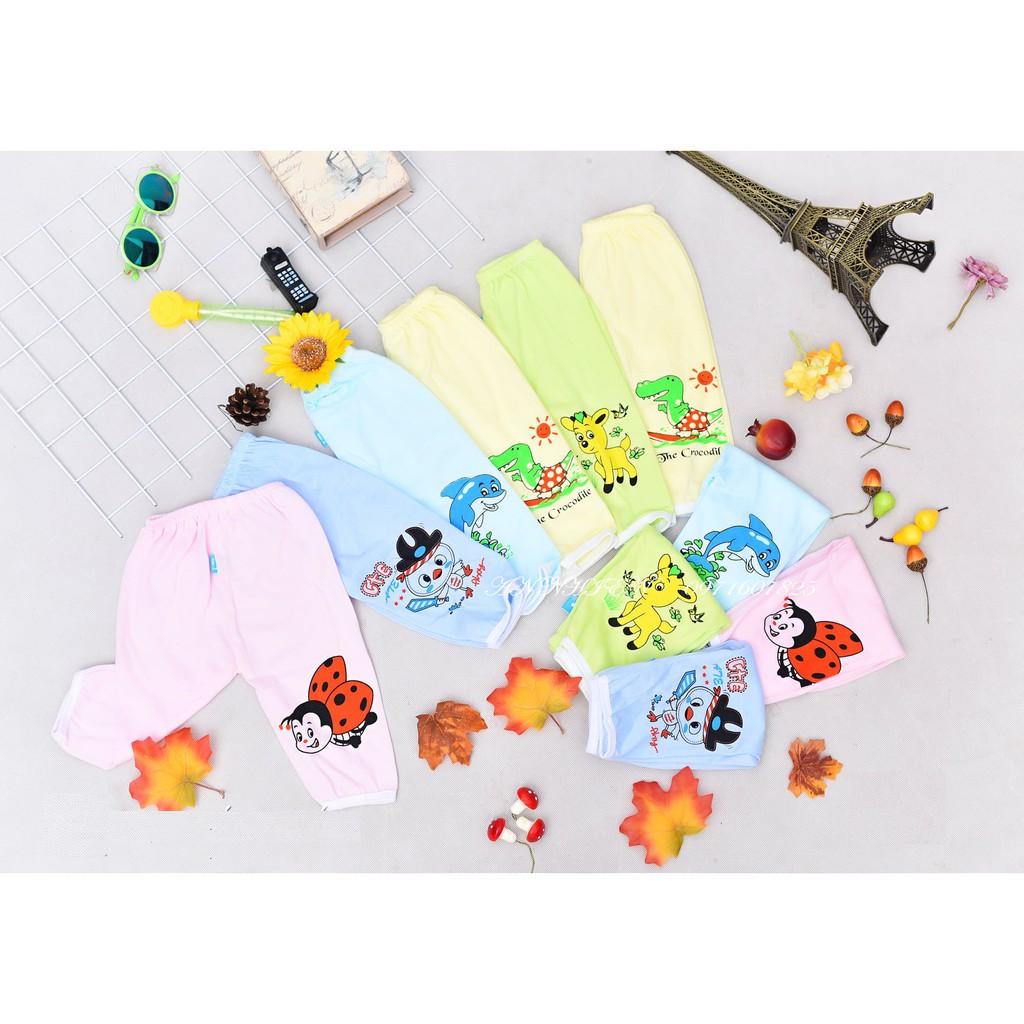 Combo 10 quần dài cotton 2 chiều hình ngộ nghĩnh cho bé 3-14kg