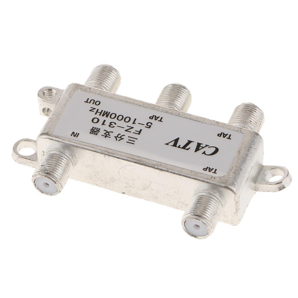 4 Way Cable TV Splitters, Coax Coaxial RG6 Satellite Singal Adapter High Performance
