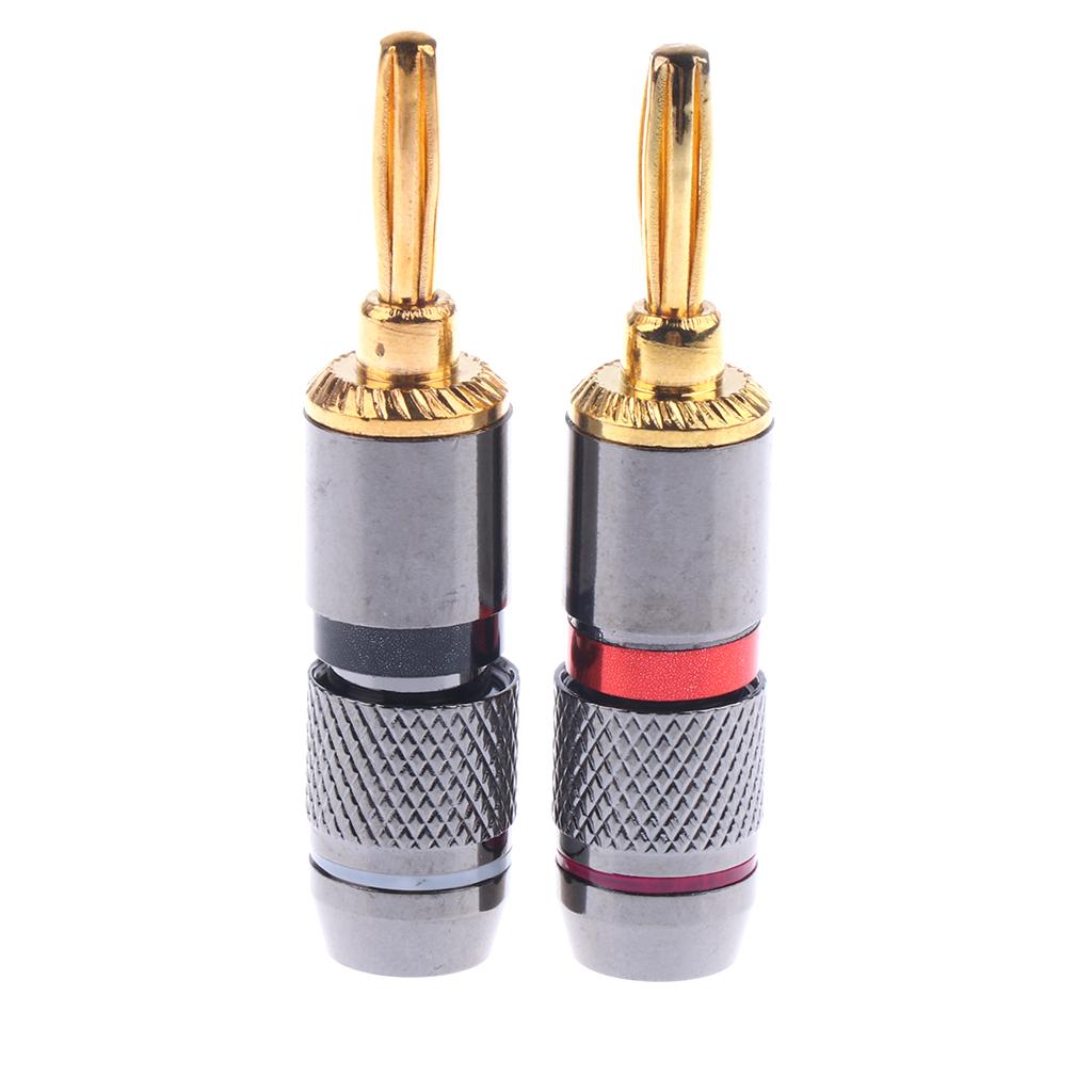 55mm Speaker Banana Plugs, Accepts 8AWG to 20AWG Speaker Wire