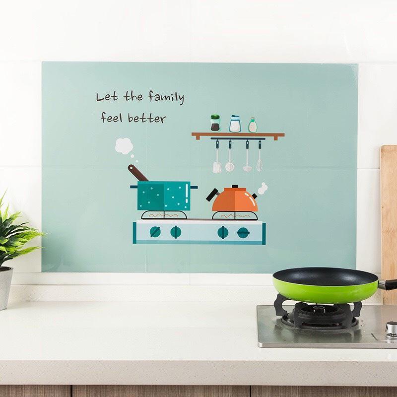 Giấy Dán Tường Bếp Cách Nhiệt Chống Dầu Mỡ, Chịu Nhiệt, Decal Dán Bếp 3D Họa Tiết