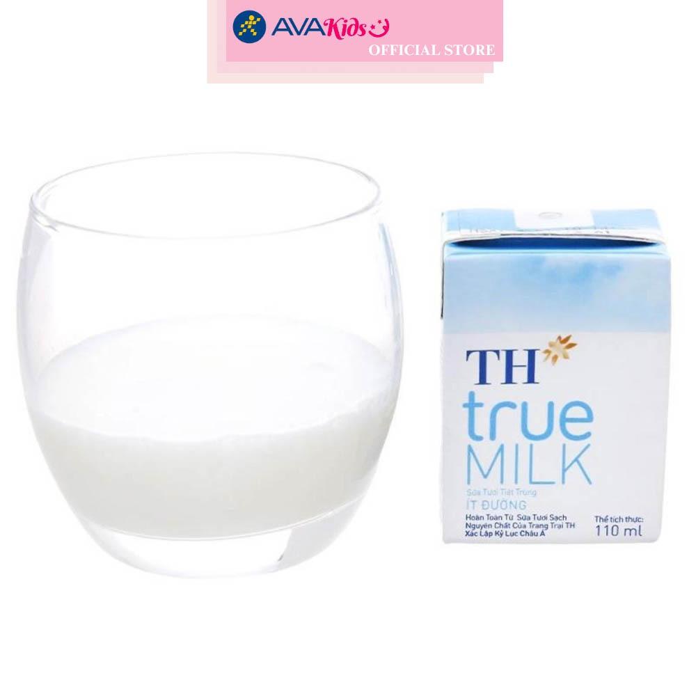 Lốc 4 hộp sữa tươi tiệt trùng TH true MILK ít đường 110 ml (từ 1 tuổi)