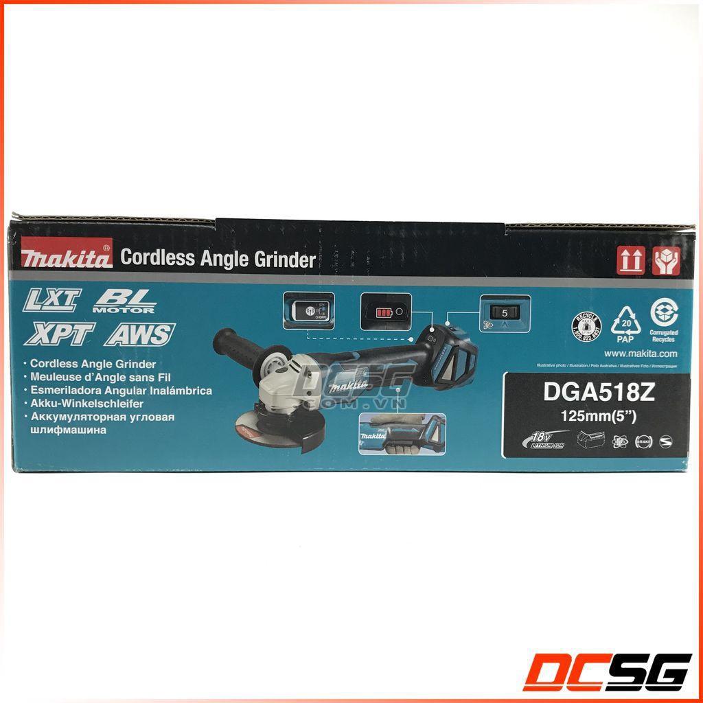 Máy mài góc 125mm dùng pin 18V Makita DGA518Z