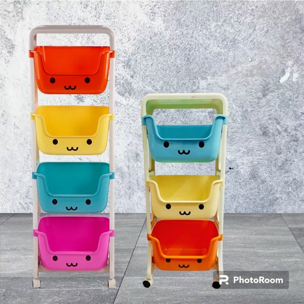 Kệ GẤU Hokori Việt Nhật đựng đồ đa năng - Kệ Nhựa hình gấu 2,3 tầng có bánh xe di chuyển tiện lợi