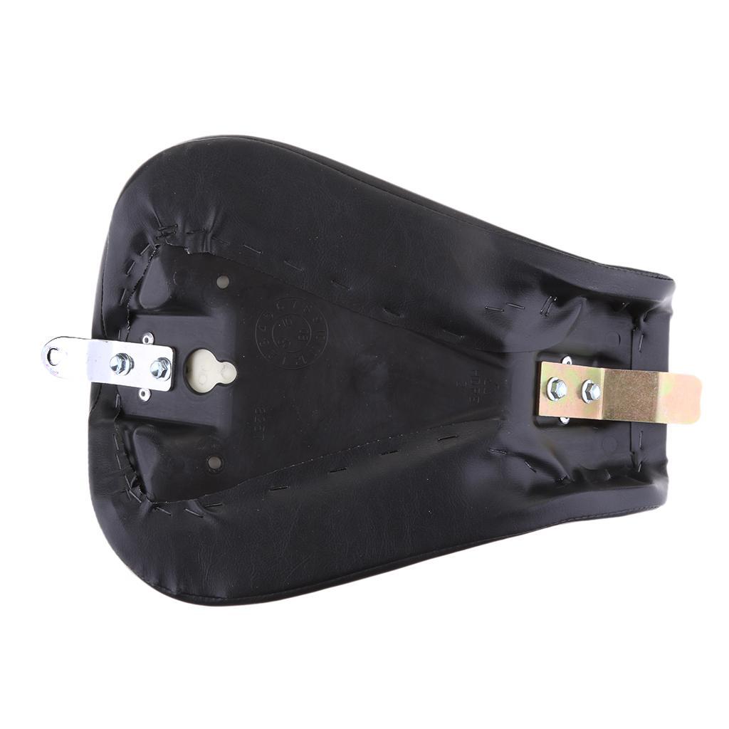 Black Motorcycle Leather + Sponge Rear Passenger Pillion Pad Solo Seat for Harley XL883 / XL1200 / X48