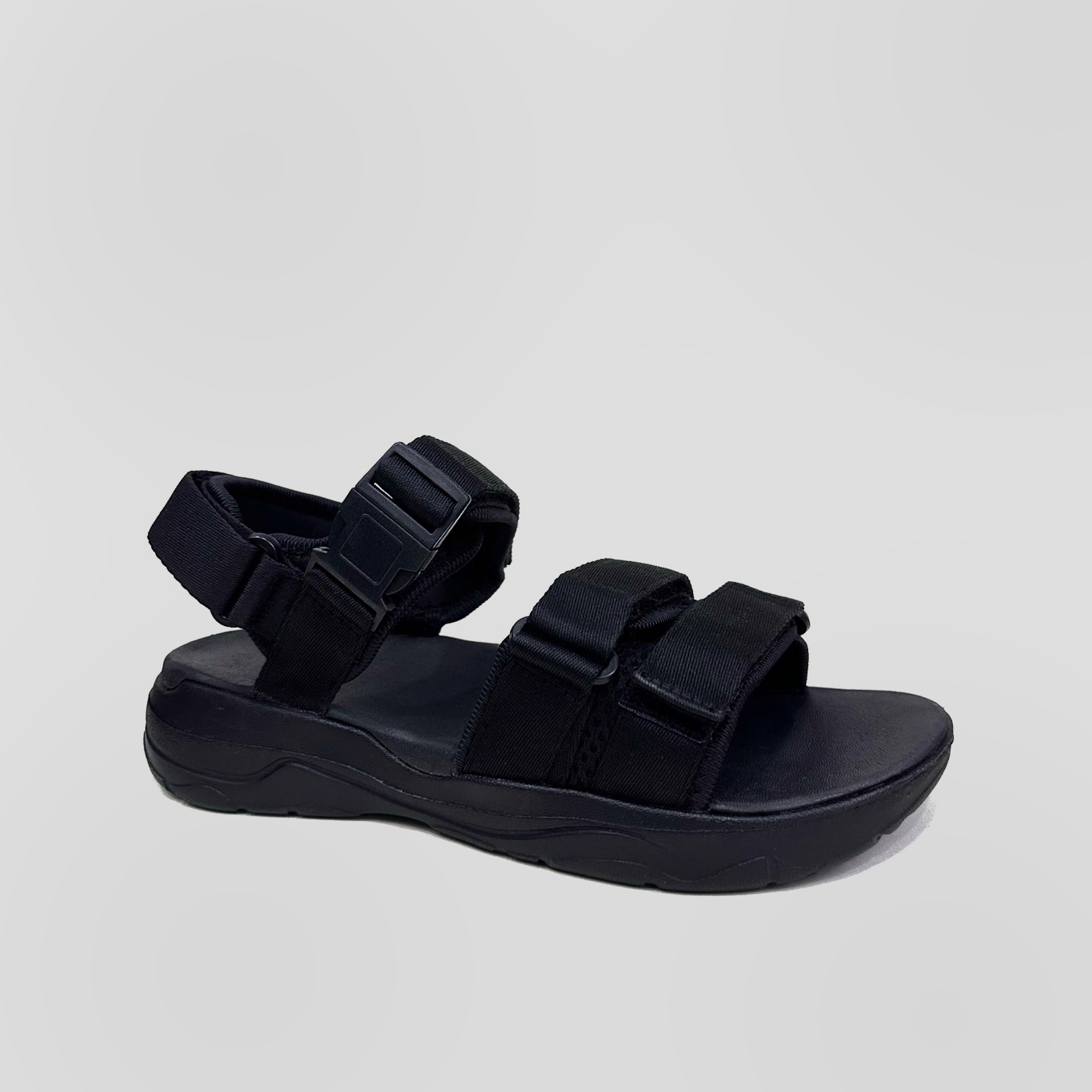 Giày Sandal Nam Nữ Unisex The BiLy Quai Ngang Dây Dù Đế IP Siêu Êm Nhẹ Màu Đen-BL05