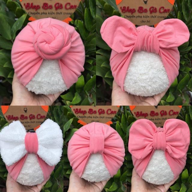 Mũ turban cho bé shop ba gà con ( màu hồng dâu )