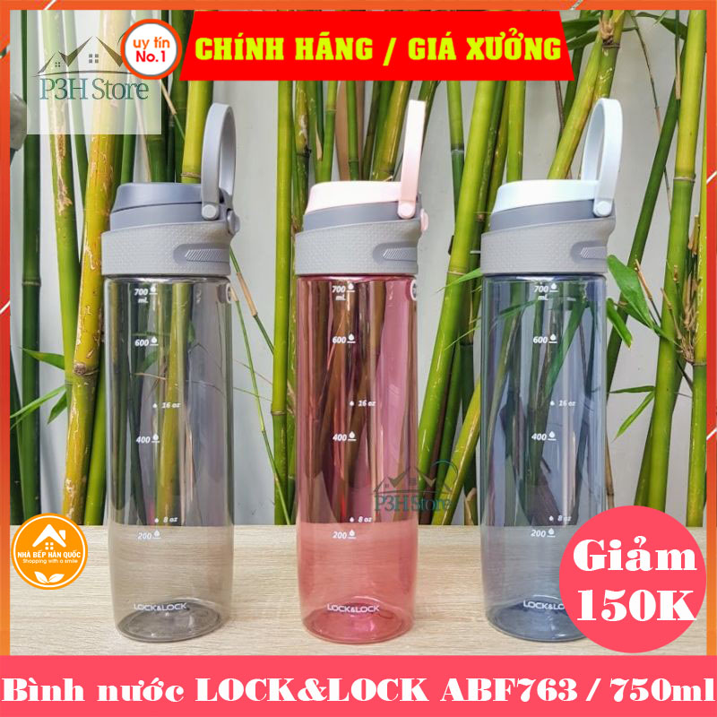 Bình nước Lock&amp;Lock bằng nhựa Tritan One Touch Sport  ABF763 750ml