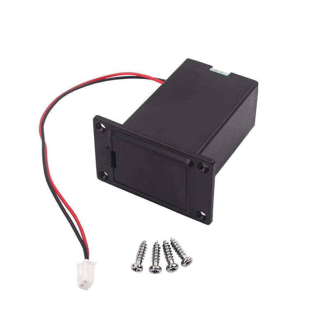 2X 9V Battery Box Case Cover Holder Guitar Bass Pickup Black