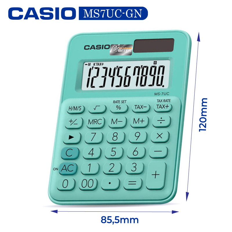 Máy tính Casio MS-7UC, Bảo hành 7 năm - Giao màu ngẫu nhiên - Hàng chính hãng Bitex