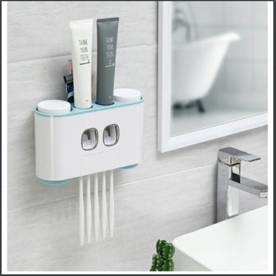 Hộp nhả kem đánh răng tự động cao cấp, tặng kèm 4 cốc