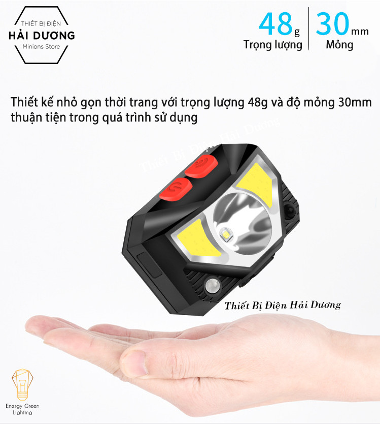 Đèn Pha Đội Đầu Cảm Ứng TG-T069 - LED Siêu Sáng - Pin Sạc Tích Điện - Dung Lượng Pin Lớn - Chống Nước