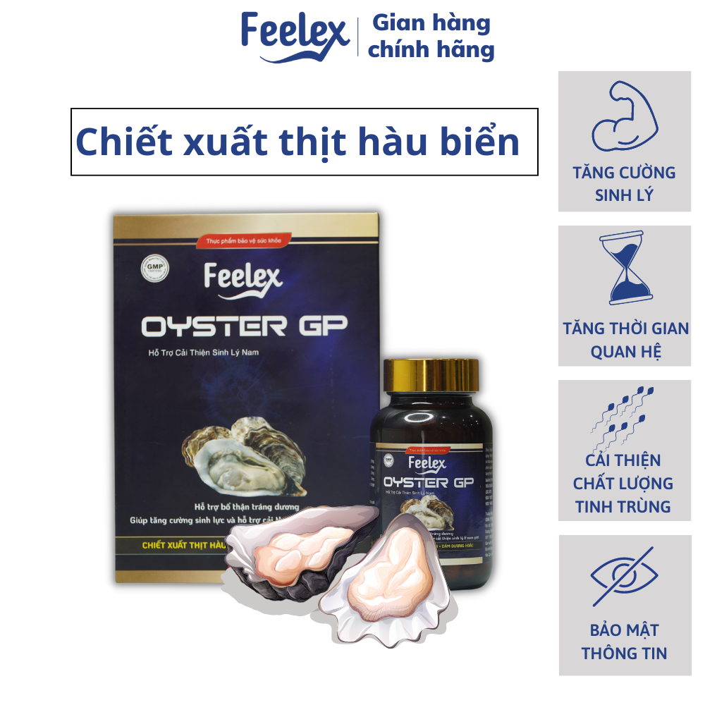 Viên uống tinh chất hàu biển Feelex Oyster GP, tăng cường sinh lực phái mạnh