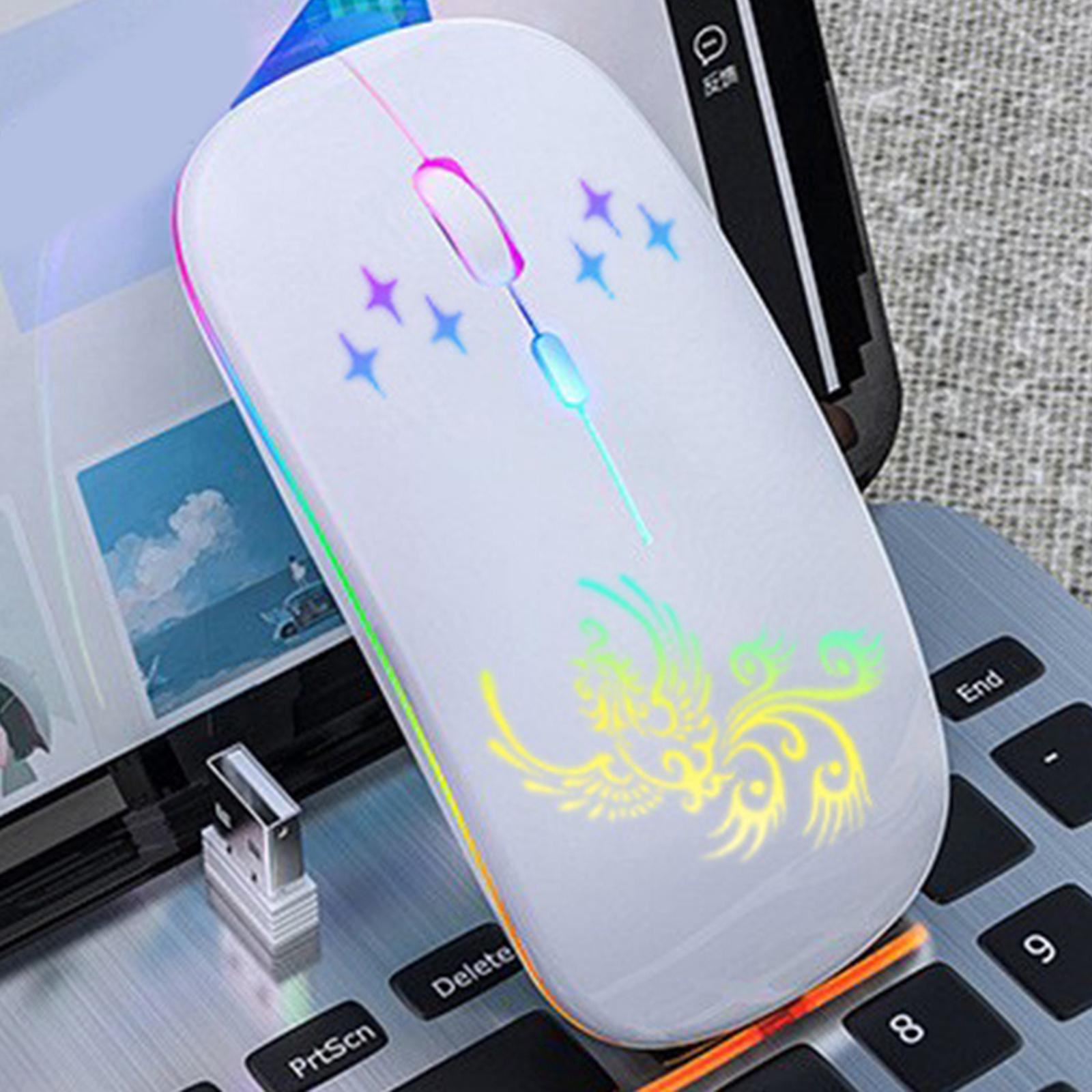 Wireless Mouse.0.2 2.4G Rechargeable for Laptop Notebook Desktop White