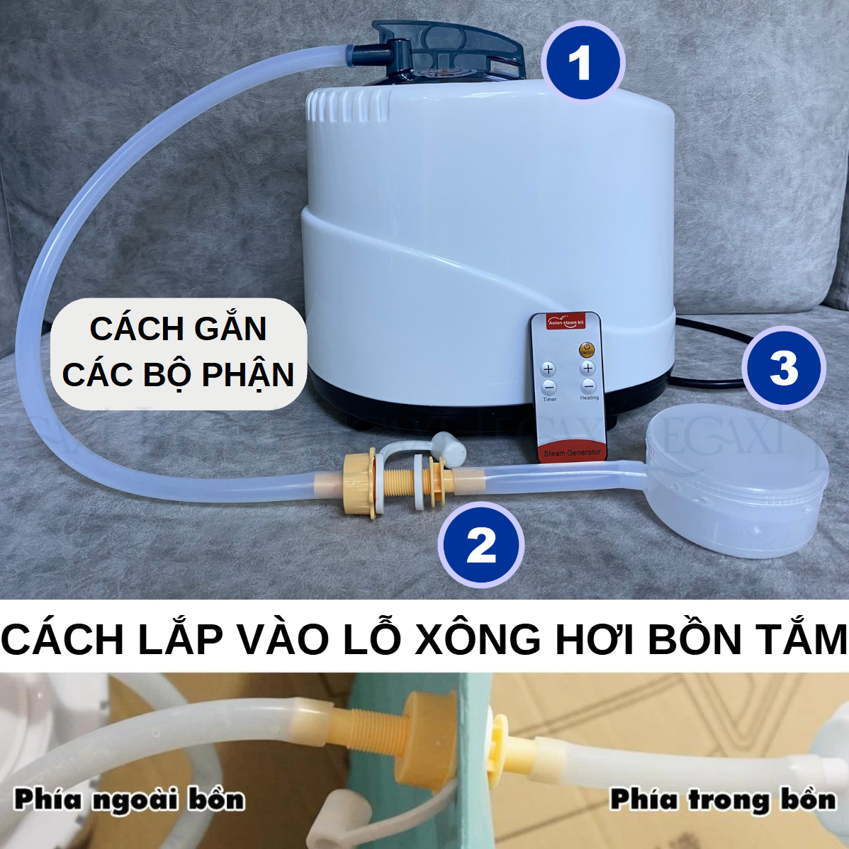 Máy Xông Hơi Khô Bồn Tắm Mini Tại Nhà Spa Khếch Tán Tinh Dầu Body Cơ Thể Hàng Nhập Khẩu Legaxi