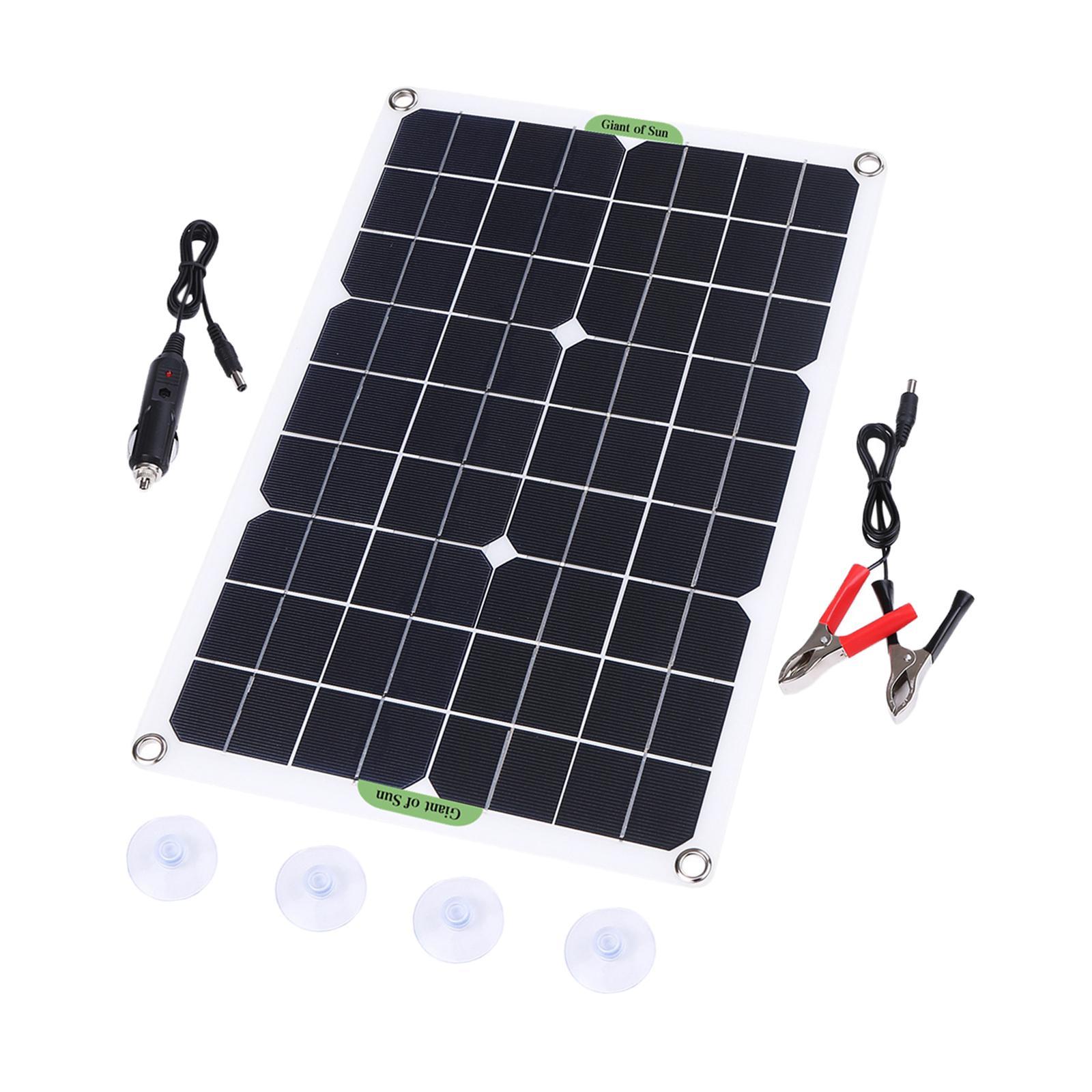 20W Solar Panel Kit Motorcycle Car Battery Camping Solar Charge Camera 18V