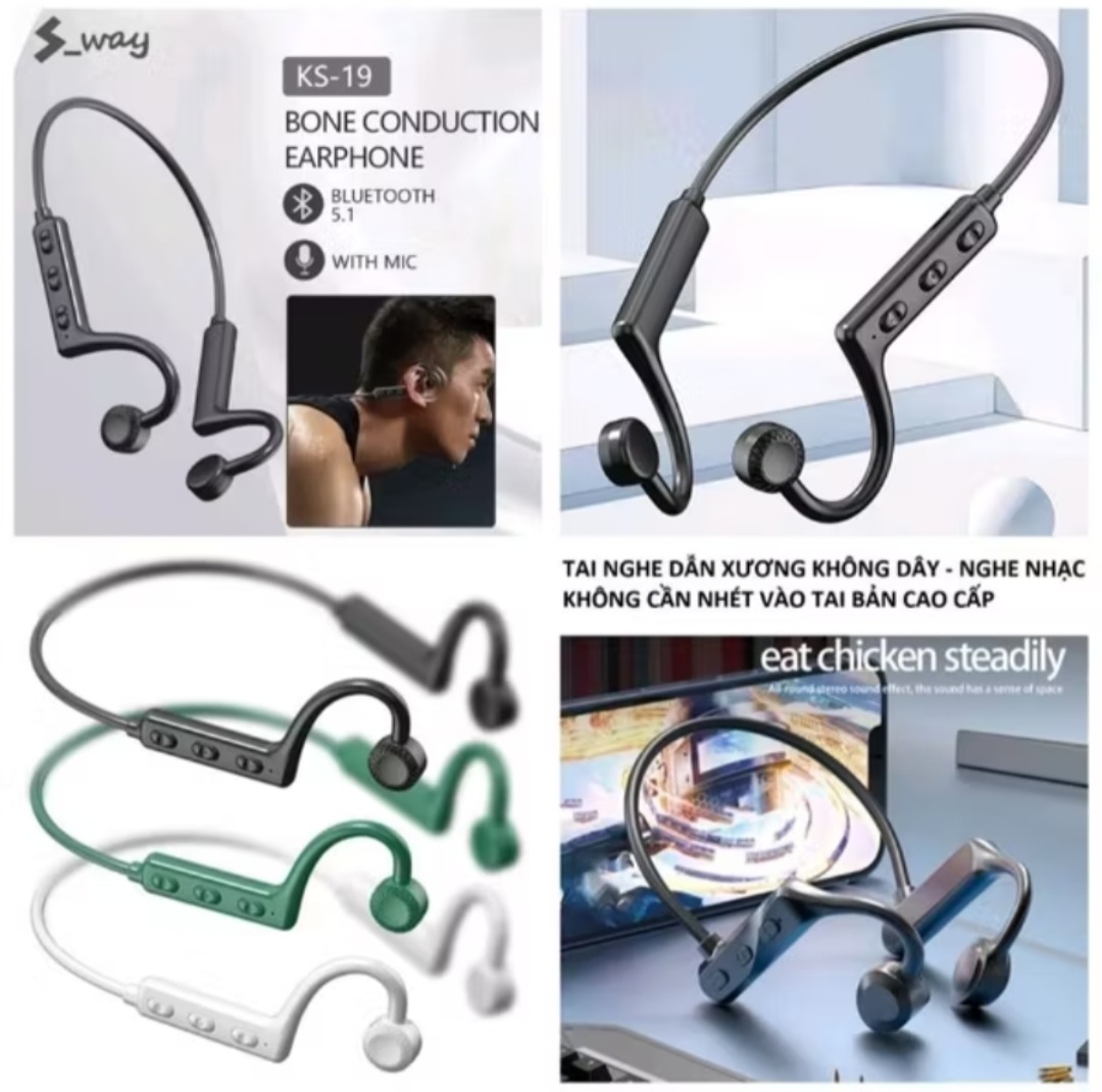 1 BỘ TAI NGHE NHẠC DẪN XƯƠNG CAO CẤP ÂM THANH CỰC HAY KẾT NỐI BLUETOOTH