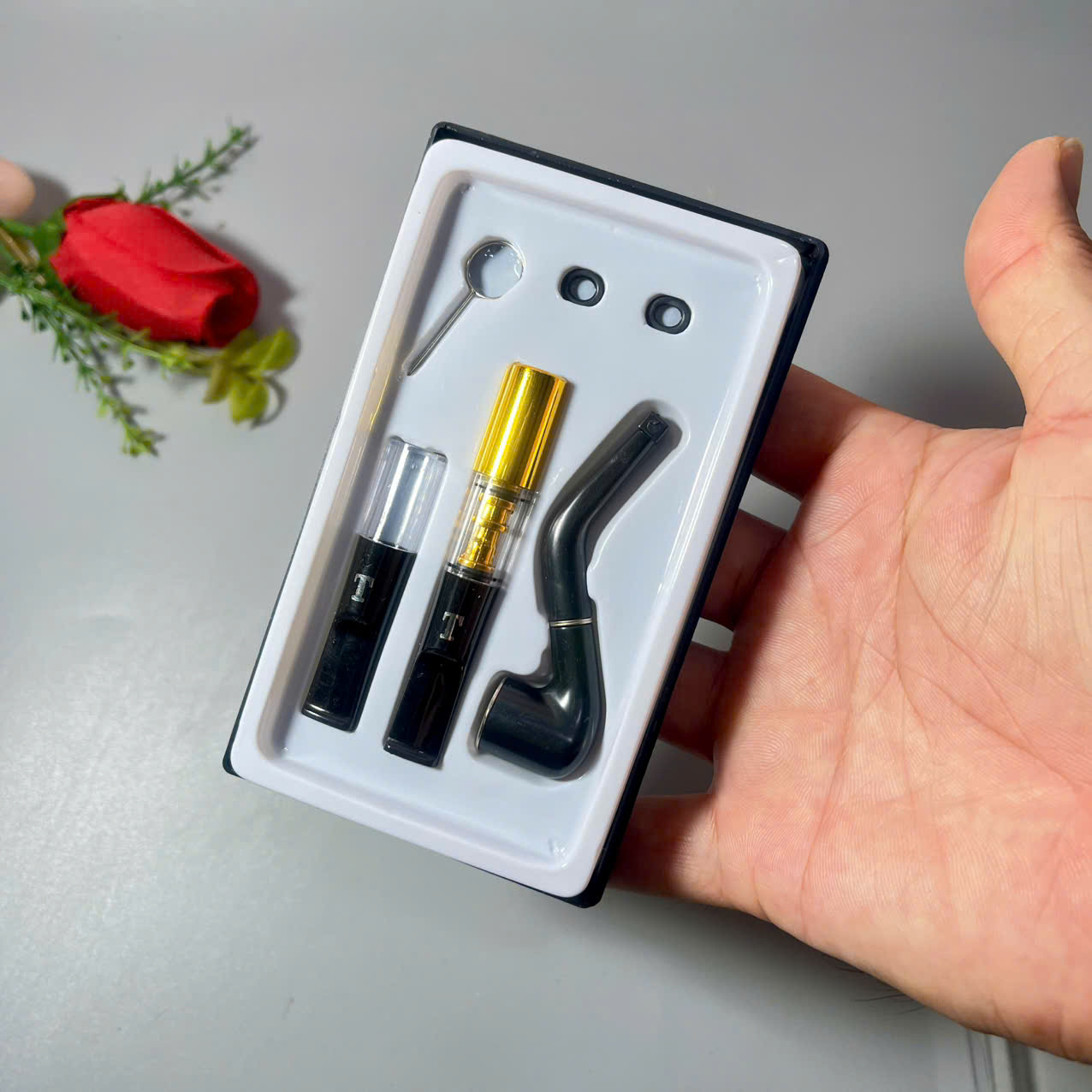 Bộ Tẩu và đầu lọc thuốc mini - quà tặng sảnh điệu dành cho Nam  - T0296