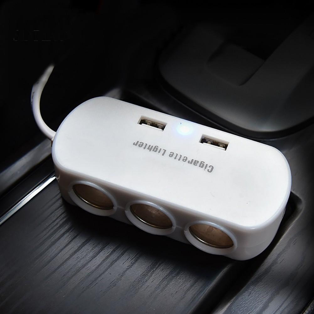Tẩu sạc cho xe ô tô 3 chiều 2 cổng USB tiện lợi