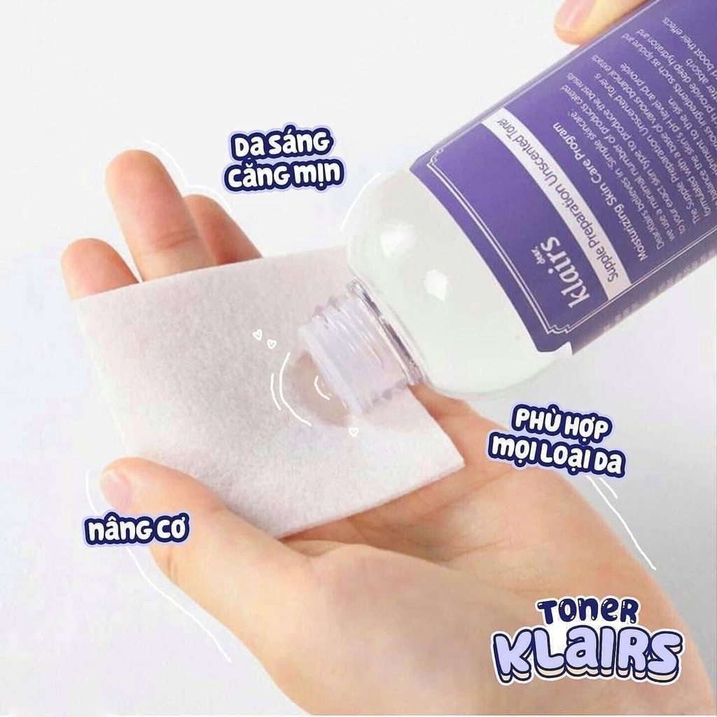 Nước hoa hồng chống viêm không mùi Klairs Supple Preparation Unscented Toner 180ml
