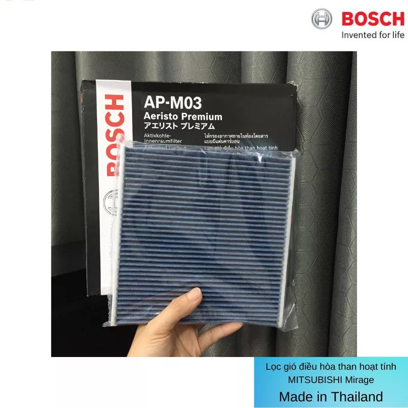 Lọc gió điều hòa than hoạt tính BOSCH AP-M03 Dòng Xe Ariesto Premium: MITSUBISHI Mirage, Xpander; HYUNDAI i10