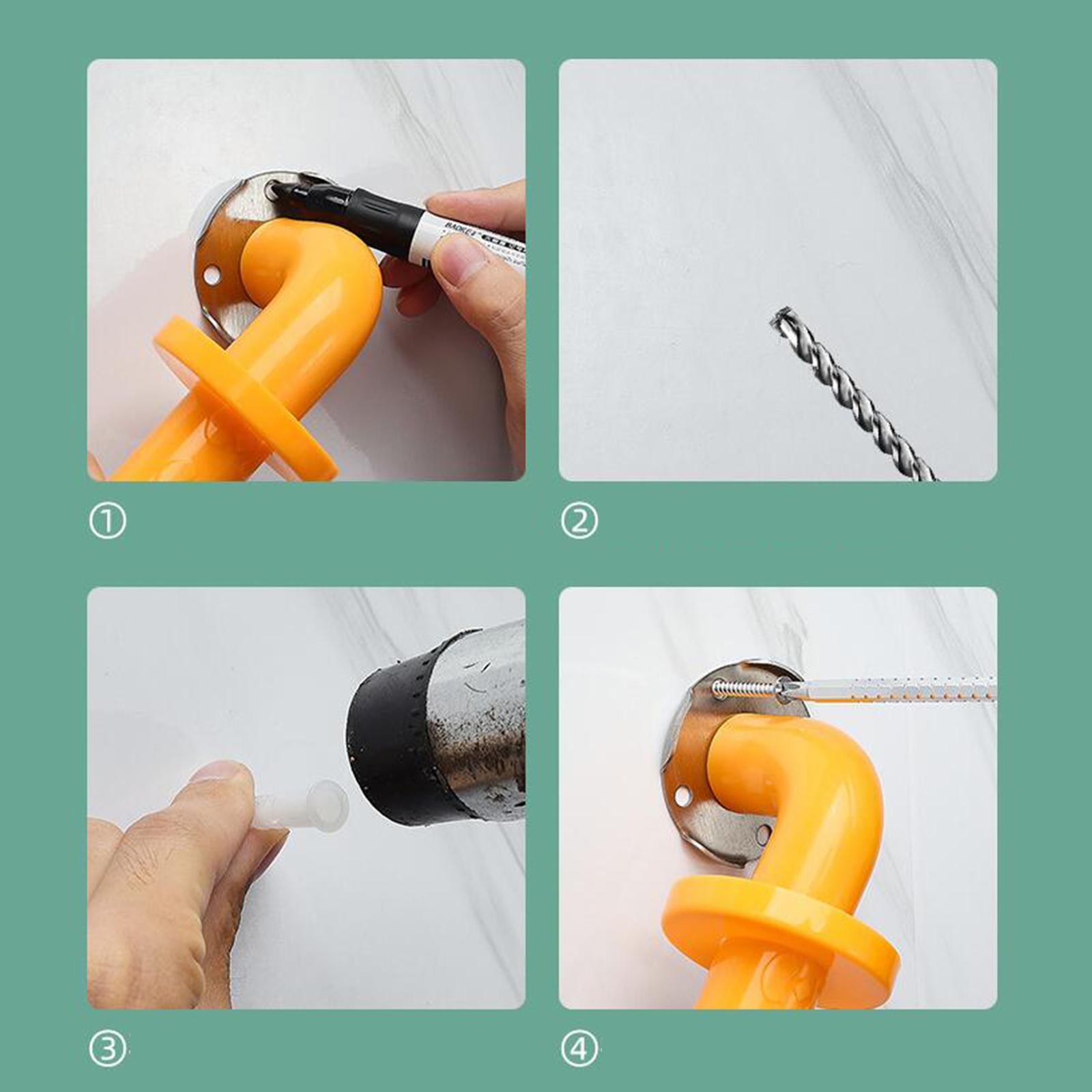 Shower Grab Bar Heavy Duty Assist Device Shower Safety Rail Strong Loading Capacity Wall Mounted Handrail Support Shower Hand Handle for Tub