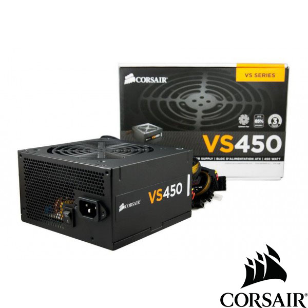 Bộ Nguồn Máy Tính Corsair Gaming VS450 Công Suất Thực  450W - 80 Plus White ( PSU Corsair Builder Series VS450 ) - HÀNG FPT PHÂN PHỐI