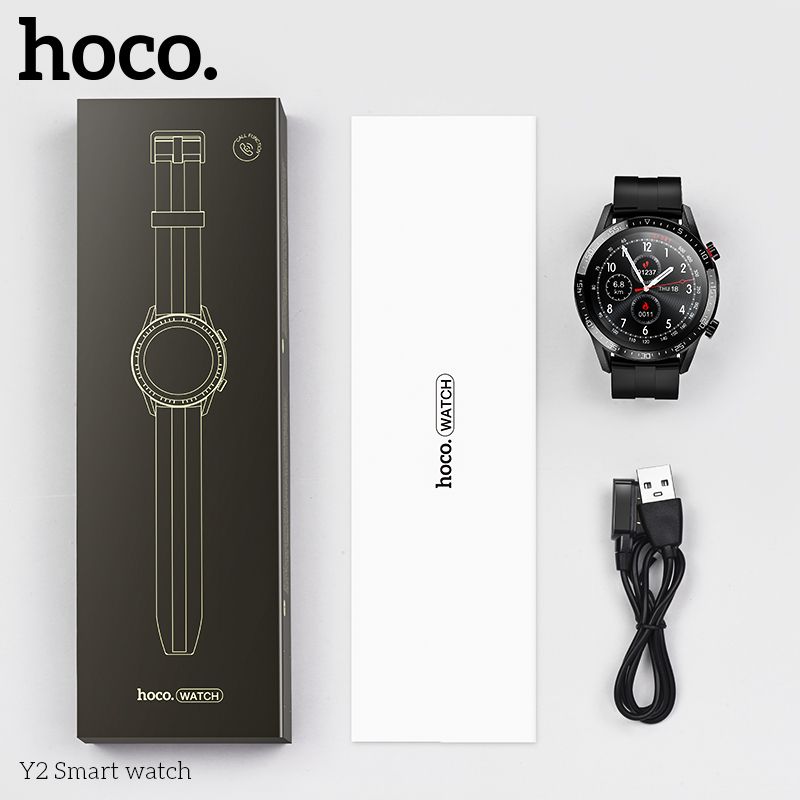 Đồng Hồ Thông Minh Smart Watch Hoco Y2 -Đo Nhịp Tim/Nghe Gọi/Chống Nước -Hàng Chính Hãng
