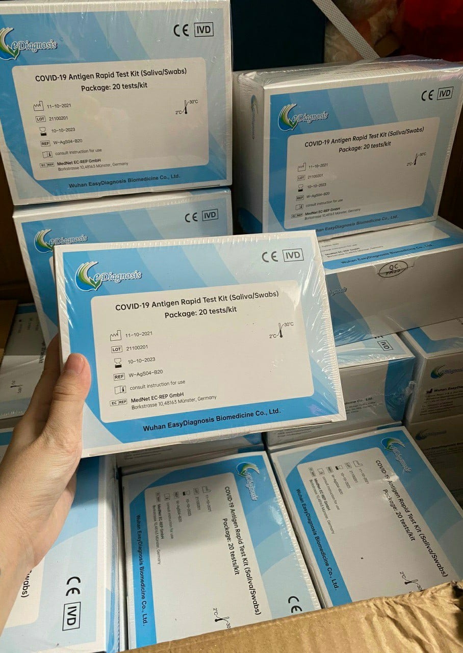 SALE SỐC - Hộp 20 kit test nước bọt Easy Diagnosis Covid-19 Antigen Rapid Test Kit - Kit test nhanh Covid-19