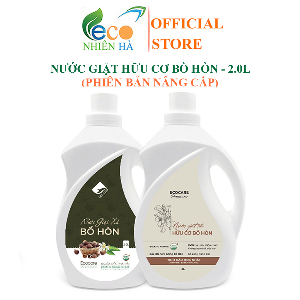 Nước giặt xả ECOCARE 2L tinh dầu bưởi, hoa nhài, nước giặt hữu cơ an toàn cho bé sơ sinh