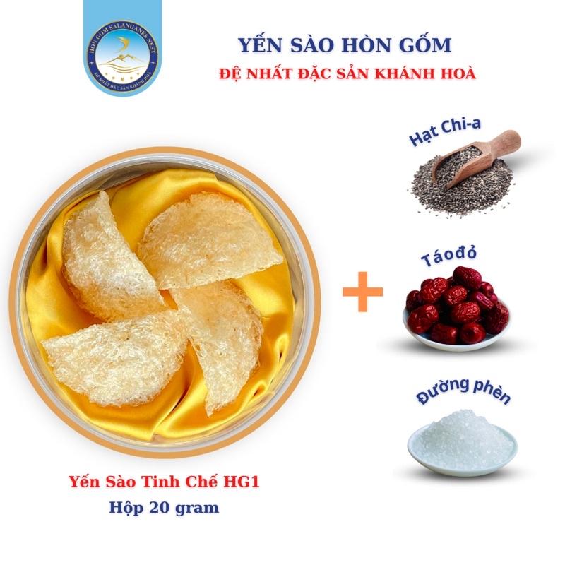 [Hàng Dùng Thử ] Yến Sào Khánh Hoà Tinh Chế HG1 - Hộp 10 gram - Yến Sào Hòn Gốm Chính Hiệu Khánh Hoà - H G SALANGANES NEST