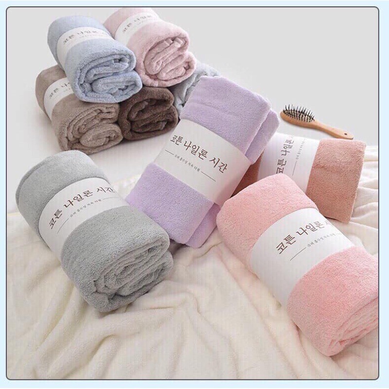 Combo 4 Khăn Mặt Lông Cừu Hàn Quốc Siêu Thấm Hút Cực Mịn - 30x50 cm - Trơn