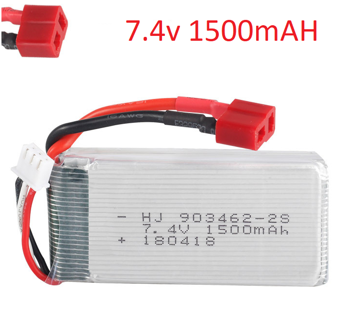 Pin 7.4v 1500mah T Pin sạc đồ chơi điều khiển có mạch bảo vệ xả 25c