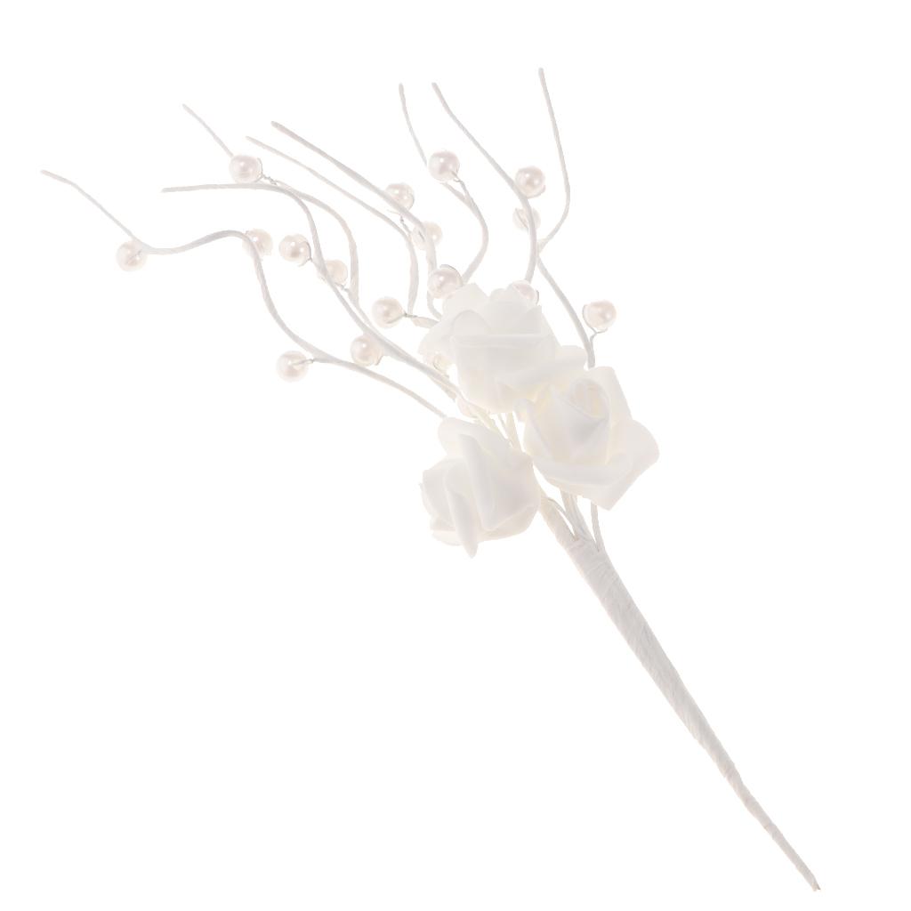 Wedding Cake Topper Insert Rose Pearl Tree Birthday Cake Topper Decor White