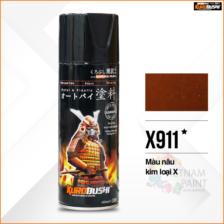 Sơn xịt Samurai Kurobushi - Màu nâu kim loại X - X911 (400ml)