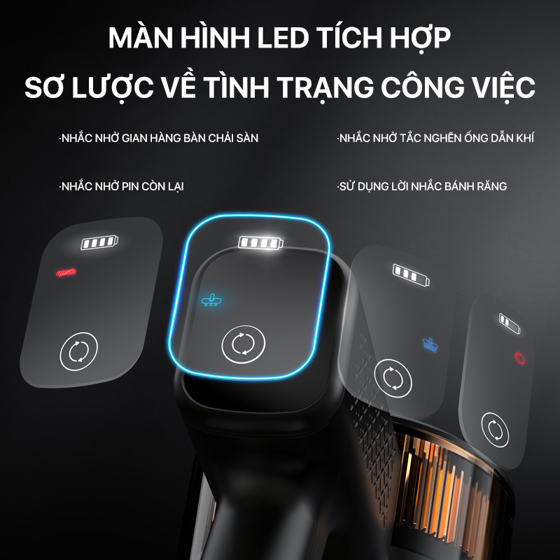 Máy hút bụi không dây Deerma VC80 màn hình thông minh - Hàng Chính Hãng