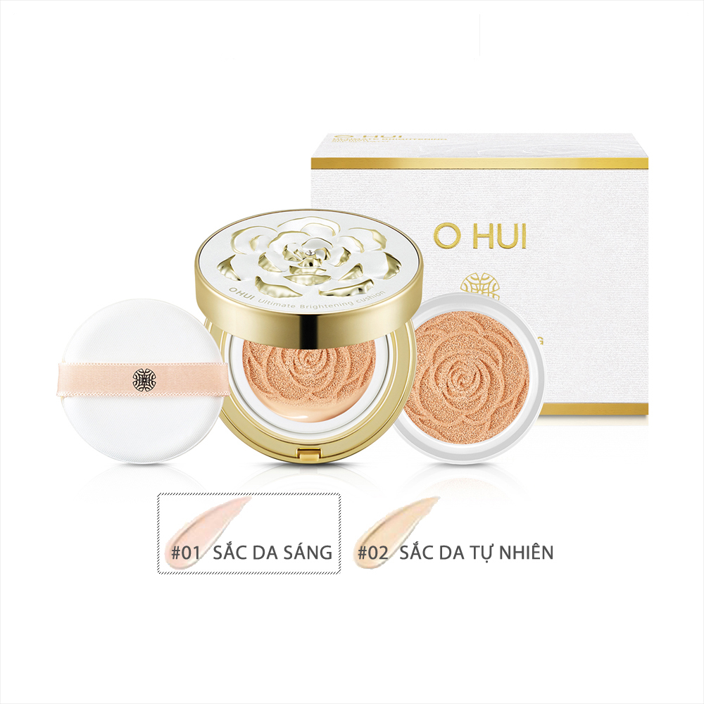 Phấn nước dưỡng trắng OHUI Ultimate Brightening Cushion 15g Tặng thêm lõi Refill 15g