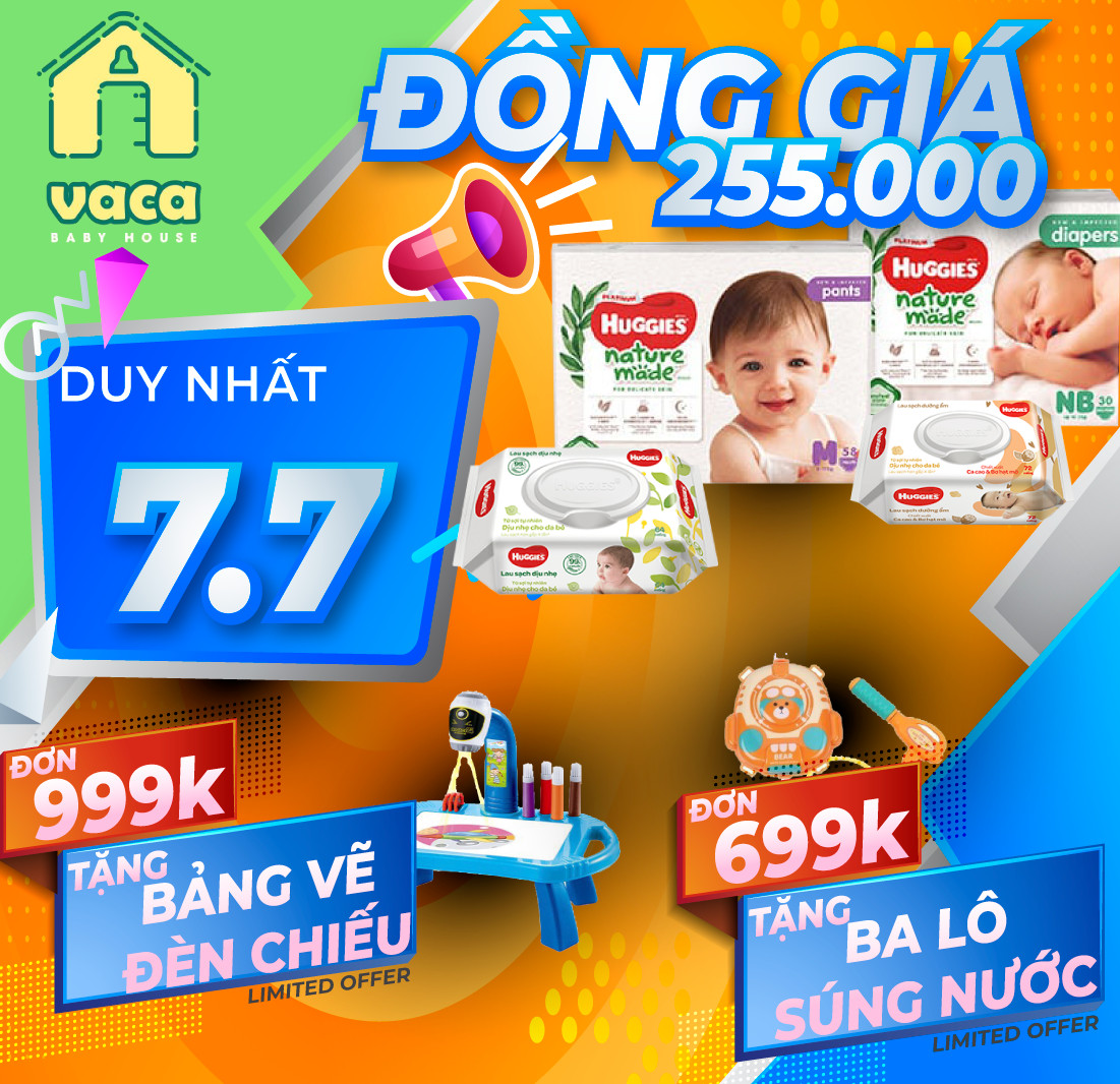 Combo 3 gói tã dán Huggies Nature Made size M64 miếng Vaca Baby House